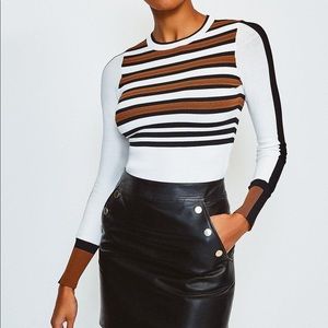 Karen Millen Bold stripe knit jumper